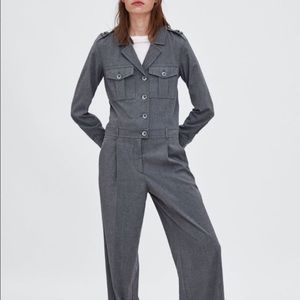 Zara TRF gray jumpsuit